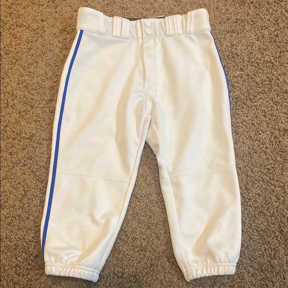 White Baseball Pants with Blue Piping (knicker) - Picture 1 of 6